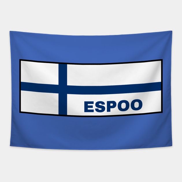 Espoo City in Finnish Flag Tapestry by aybe7elf