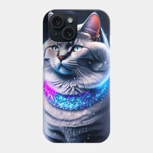 Aurora's Angel: Glowing British Shorthair Lights Up the Night with Its Enchanted Glow Phone Case