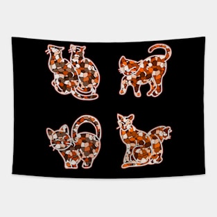 Crystal Group Cat (orange) Tapestry