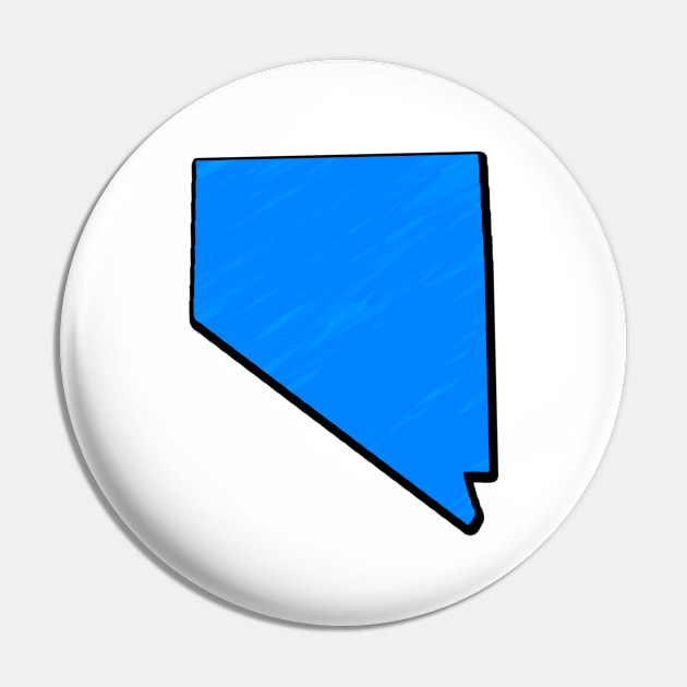 Bright Blue Nevada Outline Pin by Mookle