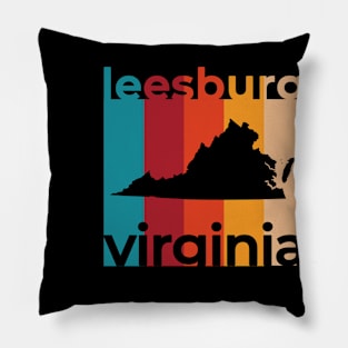 Leesburg Virginia Retro Pillow