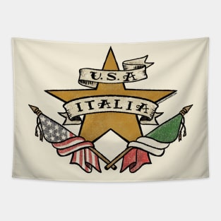 U.S.A. - ITALIA Tattoo Flash Tapestry