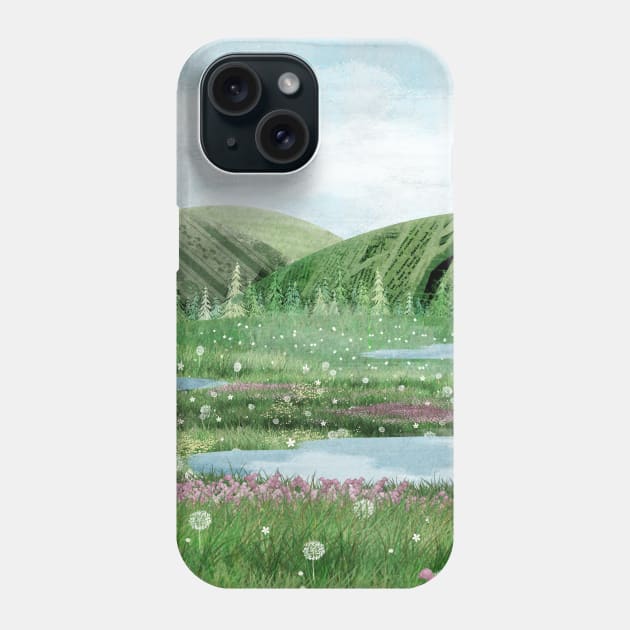 Green Lands Phone Case by KatherineBlowerDesigns