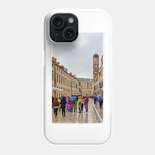 Rainy Day on the Stradun, Dubrovnik Phone Case