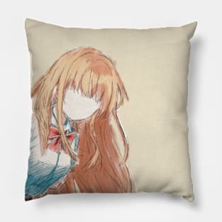 MAHIRU SHIINA WATERCOLOR ART ANIME PEEKER PORTRAIT FROM THE ANGEL NEXT DOOR SPOILS ME ROTTEN OR OTONARI NO TENSHI-SAMA NI ITSUNOMANIKA DAME NINGEN NI SARETEITA KEN Pillow