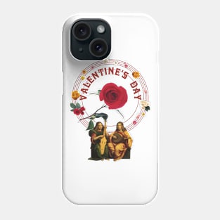 Vintage Musical and Floral Design for Valentine's Day Phone Case