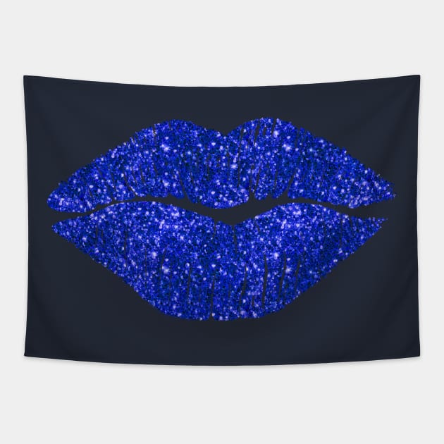 Cobalt Lips Tapestry by LittleBean