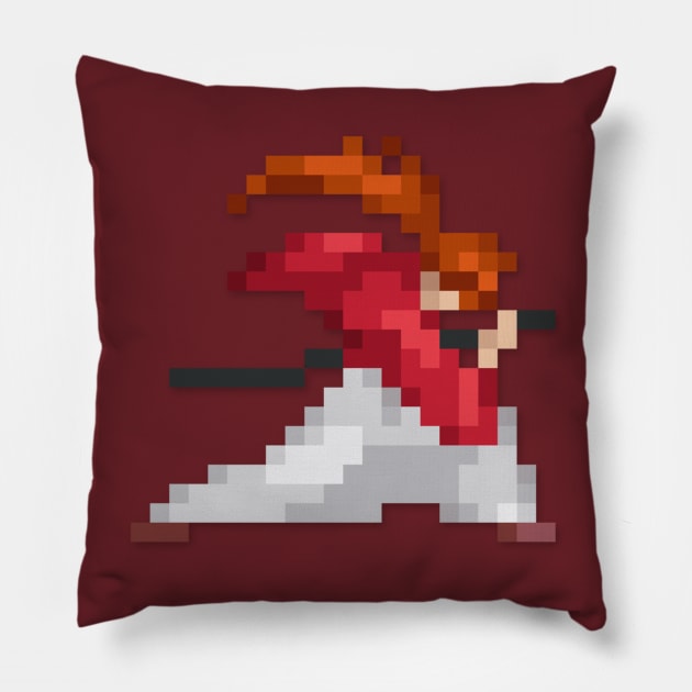 Kenshin low-res pixelart Pillow by JinnPixel