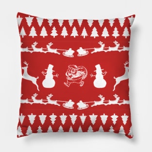 Christmas patterns snow man and tree Santa Claus Pillow