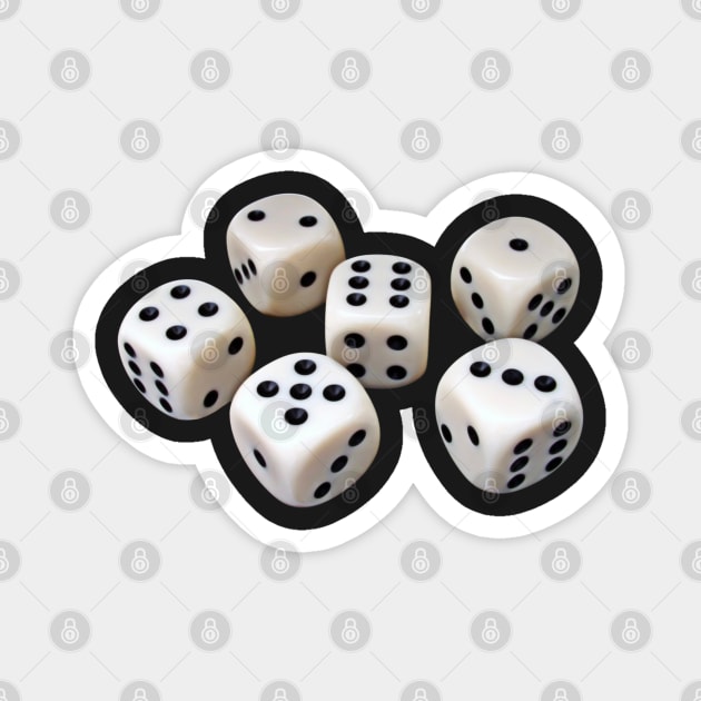 Tumbling dice Magnet by MarisePix