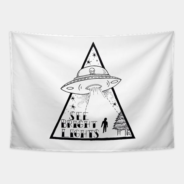 See Bright Lights White Logo Tee Tapestry by SeeBrightLights