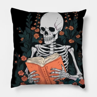 Book Aesthetic Skeleton, Reading til death. Pillow