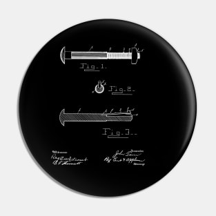 Nut Lock Vintage Patent Drawing Pin