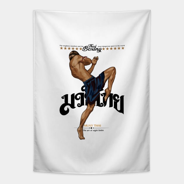 Muay Thai Born to Fight Tapestry by KewaleeTee