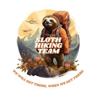 Sloth Hiking Team Illustration T-Shirt