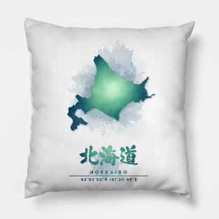 Hokkaido Watercolor Map Pillow