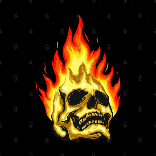 Skull Fire Flame by Mako Design 