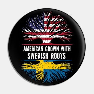 American Grown with Swedish Roots USA Flag Pin