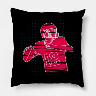 football player ready to pass the ball dark editions Pillow