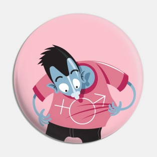 illustration man with gender t-shirt Pin