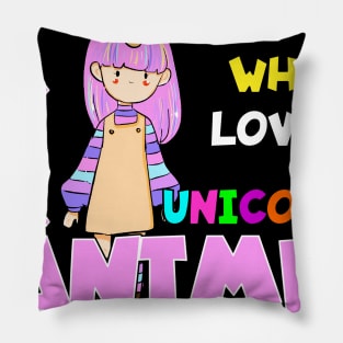 Just a Girl Who Loves unicorn and anime and sketching Pillow