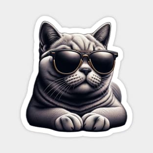 British Shorthair Cat Wearing Sunglasses Magnet