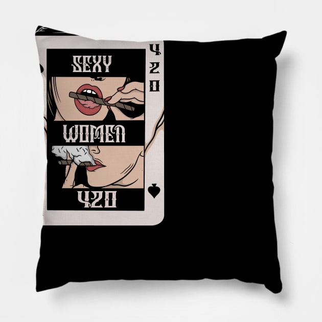 Woman and 420 Pillow by gggraphicdesignnn