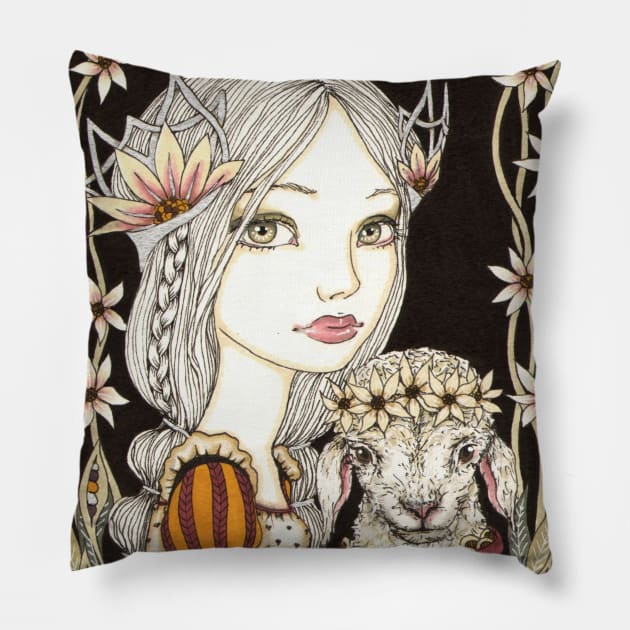 Daisy Patch Pillow by TanyaBondArt