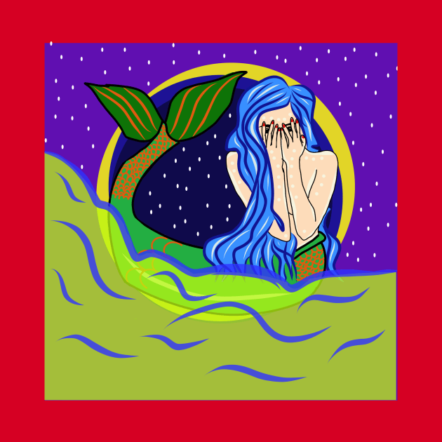 Mermaid shy by Sshirart