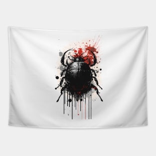 Dung Beetle Ink Painting Tapestry