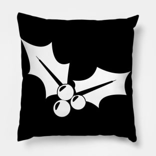 Christmas Mistletoe - Black and White Pillow