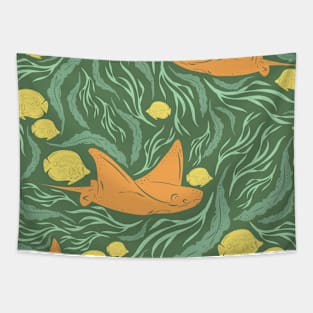 Underwater Animal Kingdom Pattern- Stingrays Tapestry