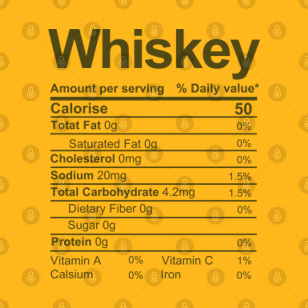 whiskey nutrition facts label Whiskey TShirt TeePublic