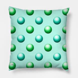 Green and Teal Chrome Balls Pillow