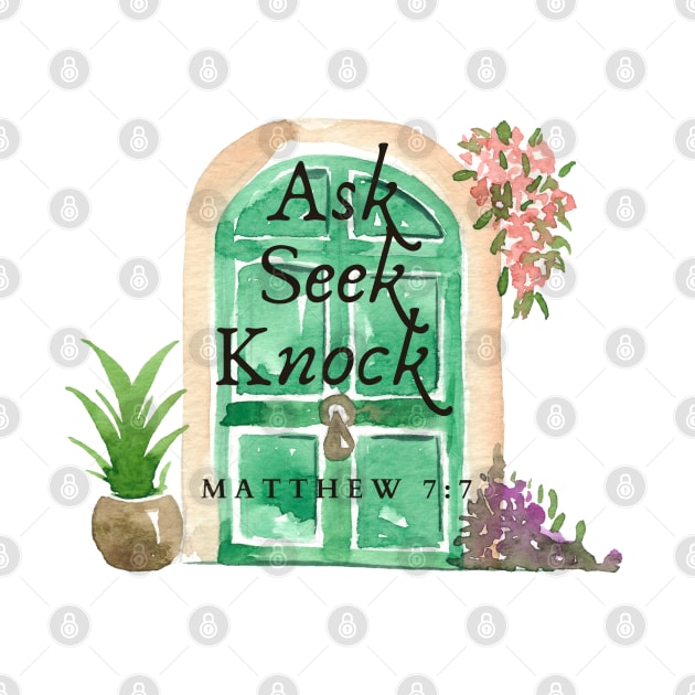 Inspirational Bible Verse Ask Seek and Knock by Mission Bear
