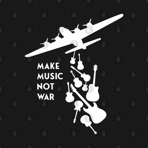 Banksy - Make Music Not War - White by Barn Shirt USA