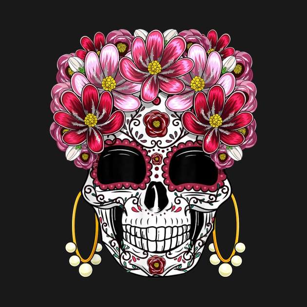 Floral Sugar Skull Halloween by FilerMariette