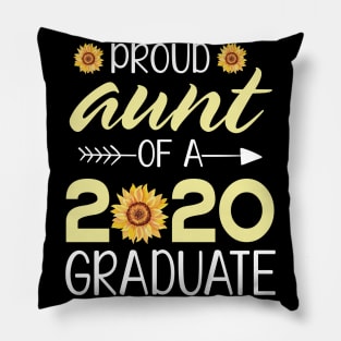 Sunflowers Proud Aunt Of A 2020 Graduate Senior Student Happy Class Of School Last Day Of School Pillow