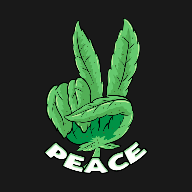 Weed Peace smoke cannabis leaf hemp Joint Pothead by ELFEINHALB