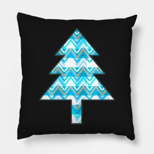 Winter chevron in blue Pillow