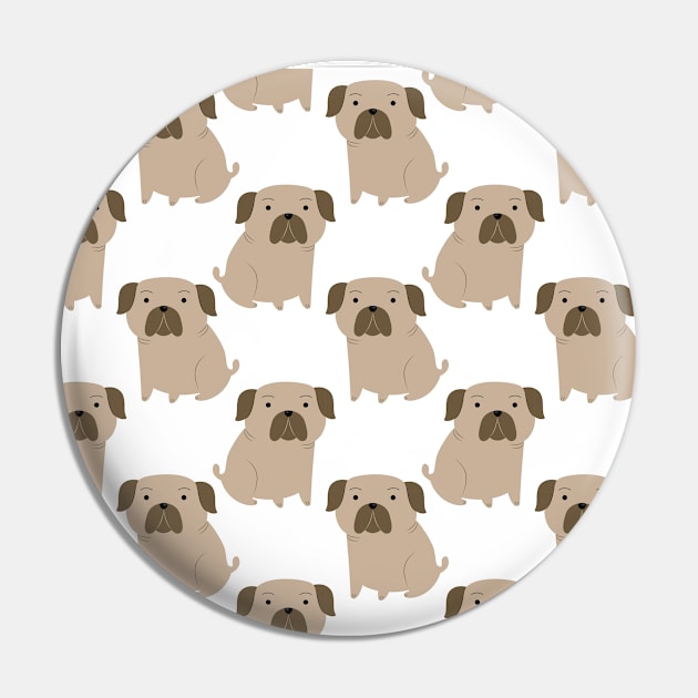 Brown Pug Pin by queensandkings