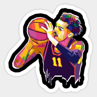 Trae Young Cartoon Style City Style Jersey Sticker for Sale by rayd3rd