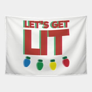 Lets Get Lit - Christmas Lights Tapestry