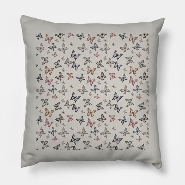 Butterfly kisses Tan Pillow by JulietLake