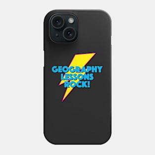 GEOGRAPHY LESSONS ROCK! LIGHTNING LOGO SLOGAN FOR TEACHERS, LECTURERS ETC. Phone Case