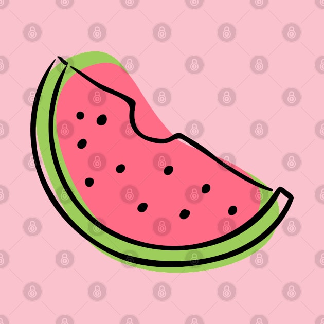 Cute Watermelon Minimalist Abstract Childlike by GrooveGeekPrints