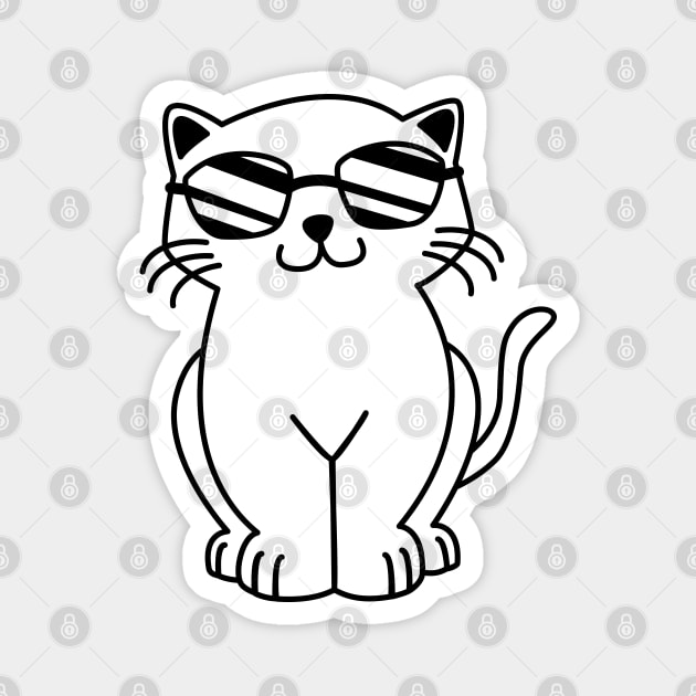 Cat Wearing Sunglasses - funny cat design Magnet by Ebhar