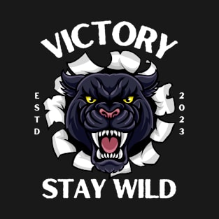 stay wild, black panther face T-Shirt