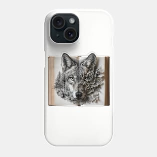 A wolf appeared from an open book. Phone Case