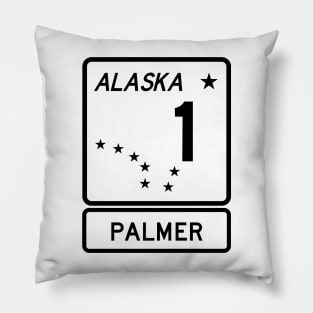 Alaska Highway Route 1 One Palmer AK Pillow